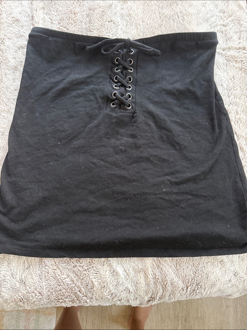 Torrid Women's Black Stretch lace up Cotton tube top 1 14 16
